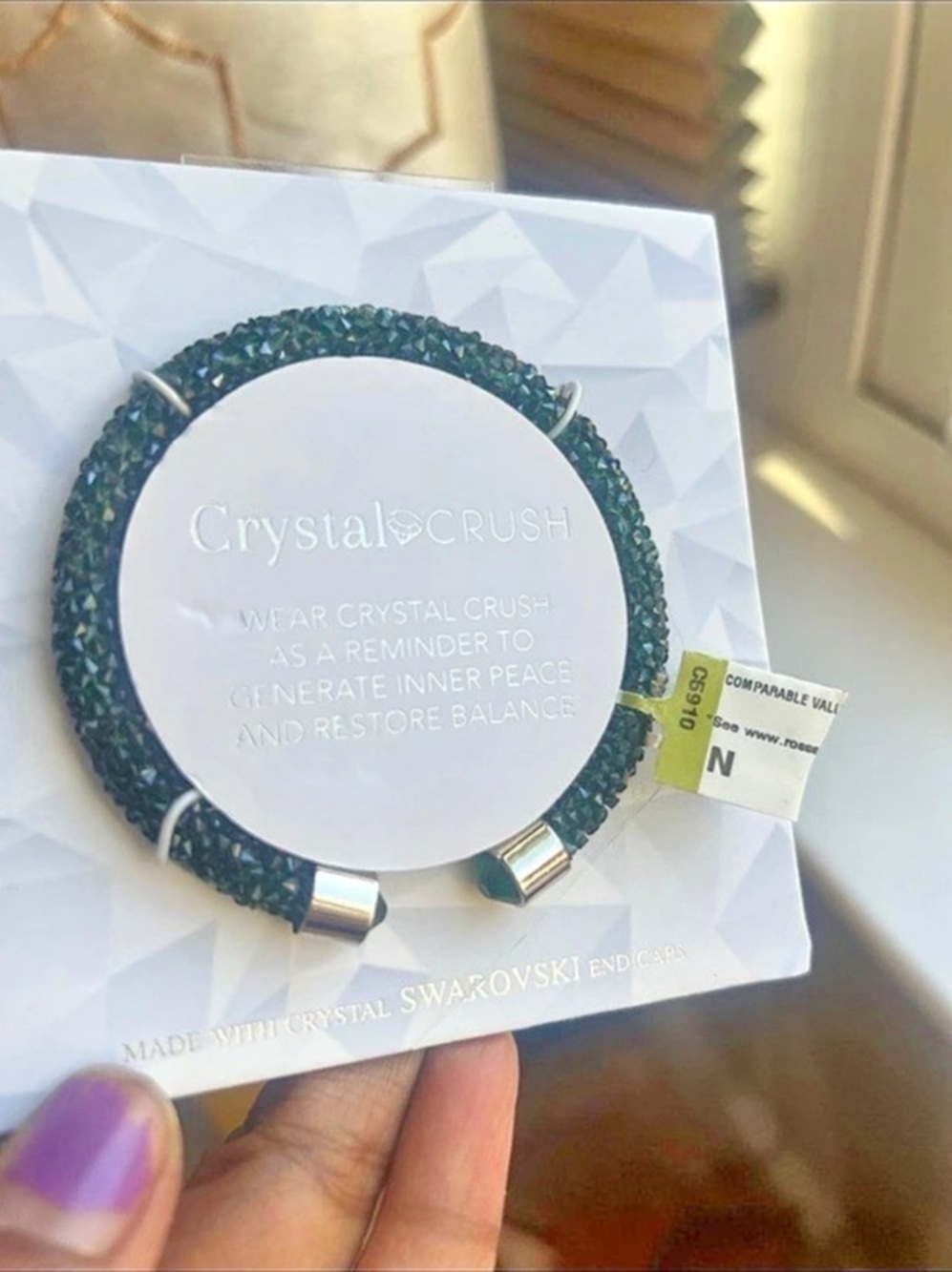 Crystal CRUSH Bracelet with Swarovski End Caps stardust cuff nwt